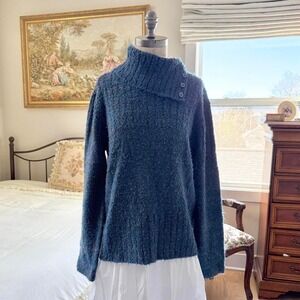 blue knit sweater  90s blue textured knit sweater Westbound size xl
